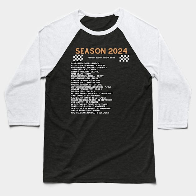 Formula 1 calendar 2024, season 2024 Baseball T-Shirt by Pattyld